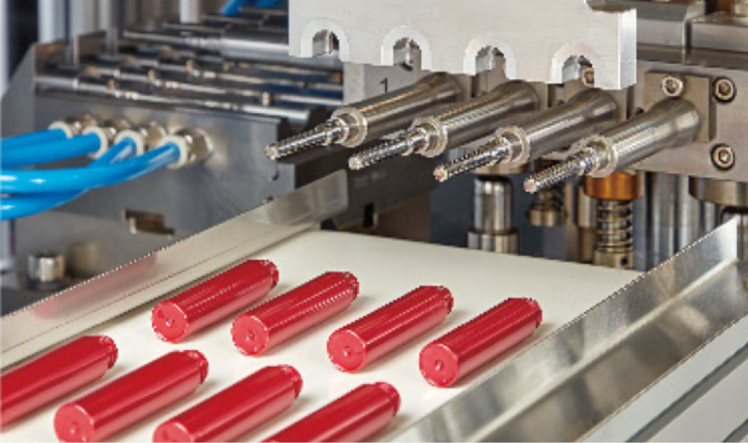The turntable rotates again and transfers the shaped bottle to this step, stripping. The finished bottles are stripped by stripper and ejector. The turntable rotates again and transfers the shaped bottle to this step, stripping. The finished bottles are stripped by stripper and ejector.